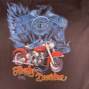 Size large men’s used Oslo Norway Harley Davidson black T-shirt